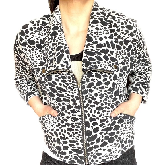 John Paul Richard - Holstein Print Zip Up Jacket Size XL - Picture 4 of 5